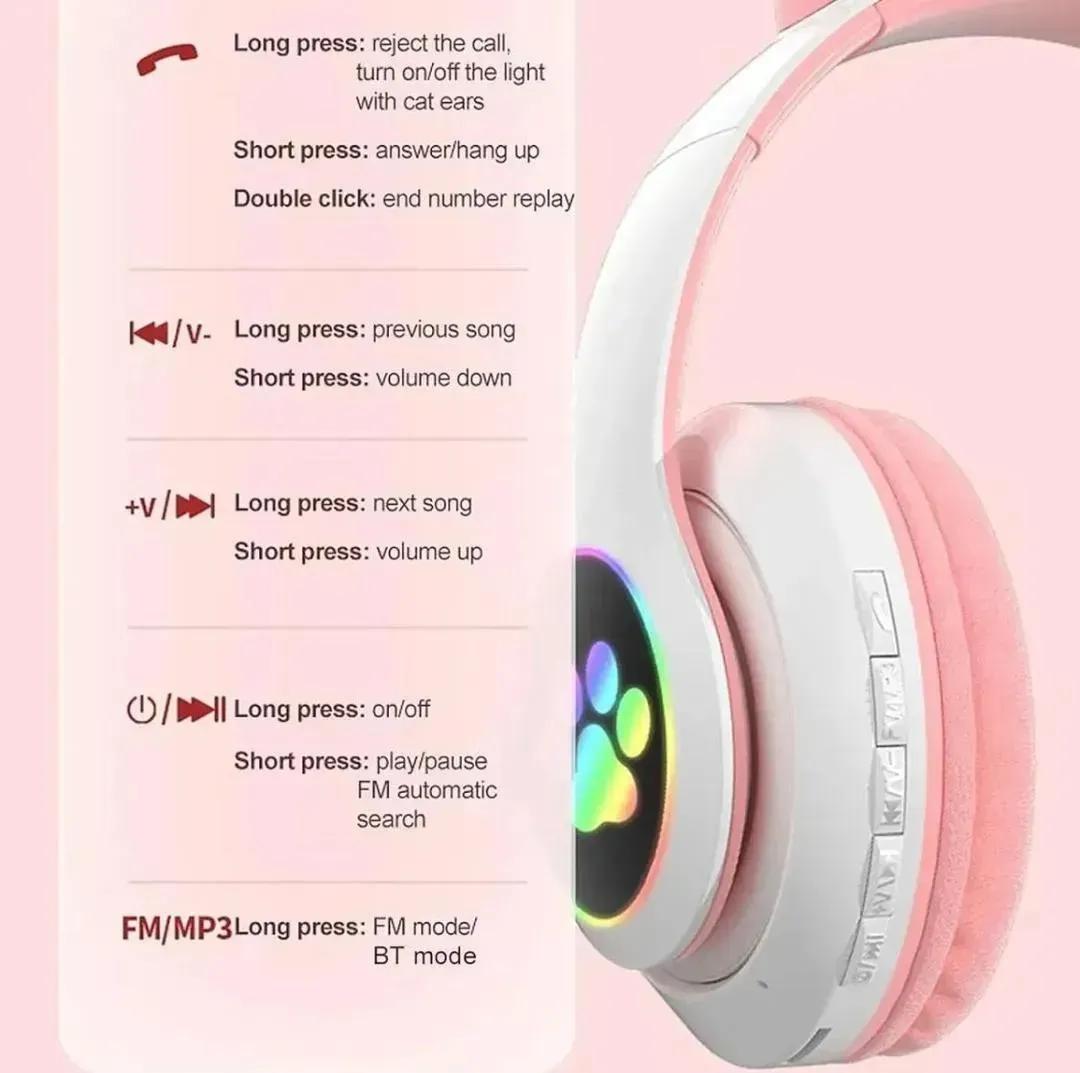 Cat Ear LED Headphones | Multicolor Wireless Headphones