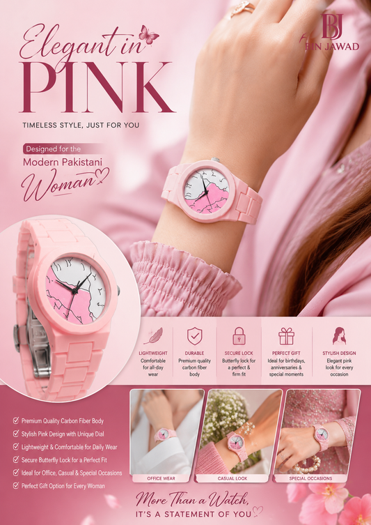 Women's Pink Fashion Watch – Lightweight & Stylish Design
