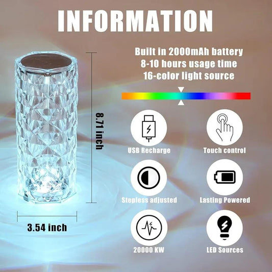 Rechargeable Multicolor Table Lamp – Type-C Charging LED Light