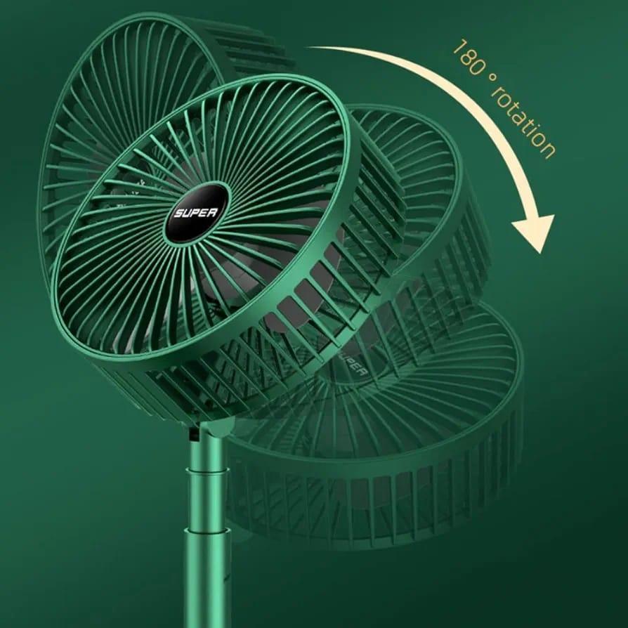 Portable Rechargeable Fan – Foldable 180° Rotating Table Fan