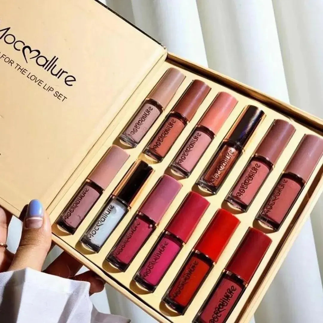 Premium 12 Pcs Matte Lip Gloss Set
