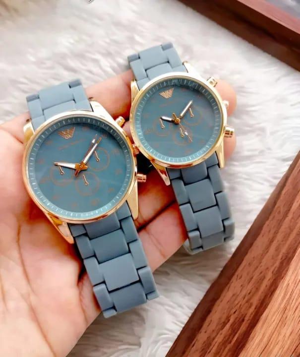 Couple Watches Set – Black & Gold Quartz Watches for Couples